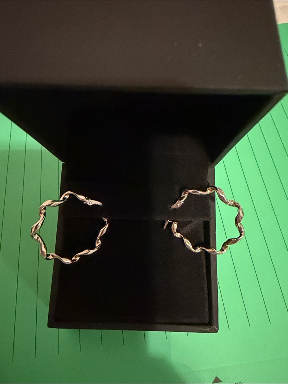 Zales silver Twisted Wave Hoop Earrings